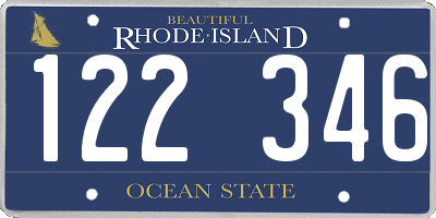 RI license plate 122346