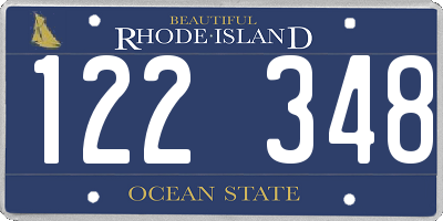 RI license plate 122348