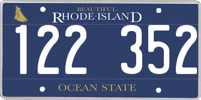 RI license plate 122352