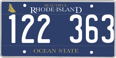 RI license plate 122363