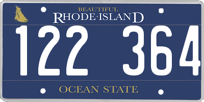 RI license plate 122364