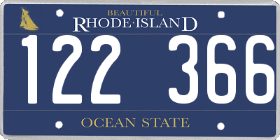 RI license plate 122366