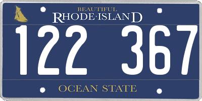 RI license plate 122367