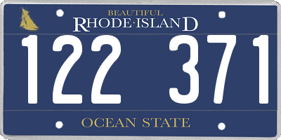 RI license plate 122371