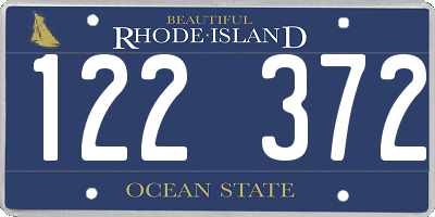 RI license plate 122372