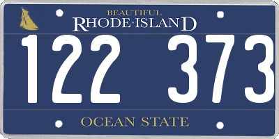 RI license plate 122373