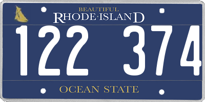 RI license plate 122374