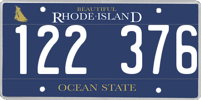 RI license plate 122376