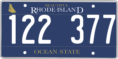 RI license plate 122377