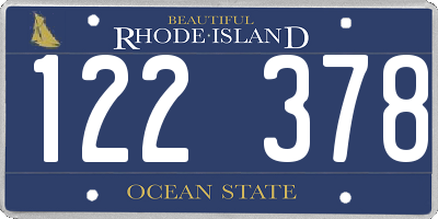 RI license plate 122378