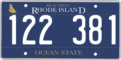 RI license plate 122381