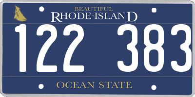 RI license plate 122383