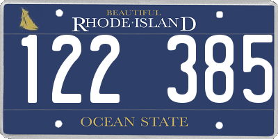 RI license plate 122385