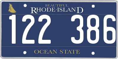 RI license plate 122386