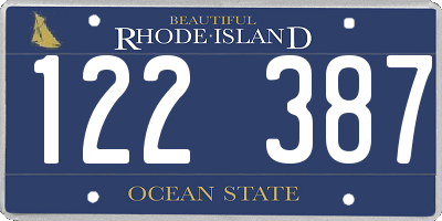 RI license plate 122387