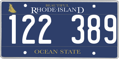 RI license plate 122389