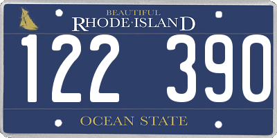 RI license plate 122390