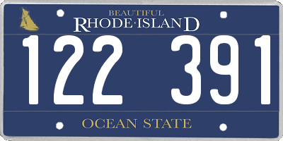 RI license plate 122391