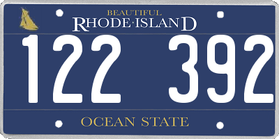 RI license plate 122392