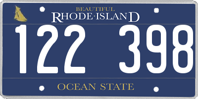 RI license plate 122398