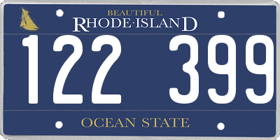 RI license plate 122399