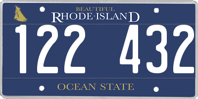 RI license plate 122432