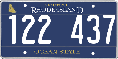 RI license plate 122437