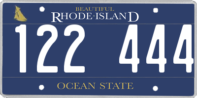 RI license plate 122444