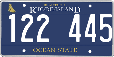 RI license plate 122445