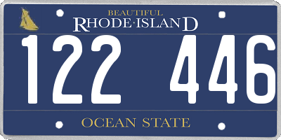 RI license plate 122446