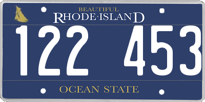 RI license plate 122453