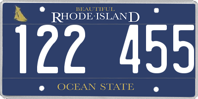 RI license plate 122455