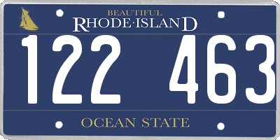 RI license plate 122463