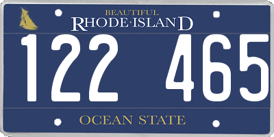 RI license plate 122465