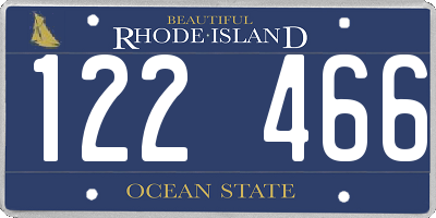 RI license plate 122466