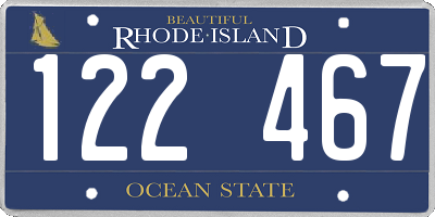 RI license plate 122467