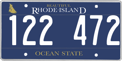 RI license plate 122472