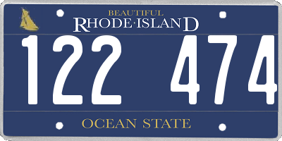 RI license plate 122474