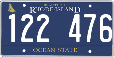 RI license plate 122476