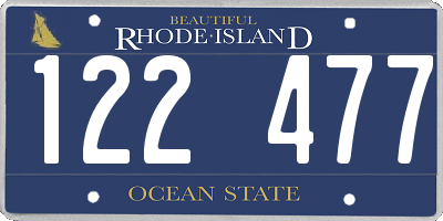 RI license plate 122477