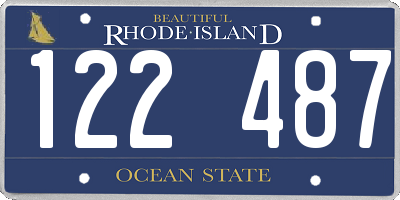 RI license plate 122487