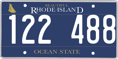 RI license plate 122488