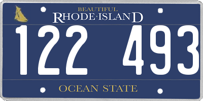 RI license plate 122493