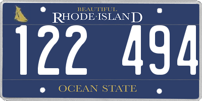 RI license plate 122494