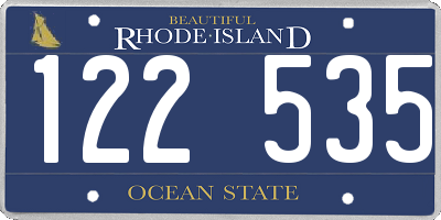 RI license plate 122535