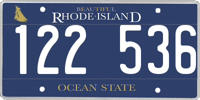 RI license plate 122536