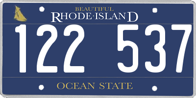 RI license plate 122537