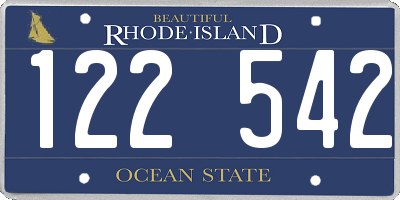RI license plate 122542