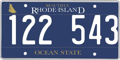 RI license plate 122543