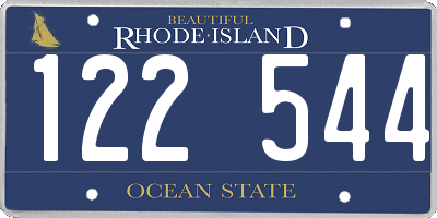 RI license plate 122544